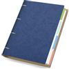 Yarotm Quaderno ad Anelli A4-1 Pezzo Agenda a4 Quadretti 5mm con Divisori - 100GSM Pagine 150 Fogli Ring Binder Riutilizzabile Notebook 21.5x28cm in Pelle PU Blu Scuro - Raccoglitore con 4 Anelli