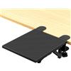 QWORK® Poggiabraccio per computer per scrivania, vassoio estensibile da scrivania pieghevole, 20 * 24 cm, design a morsetto, per casa e ufficio