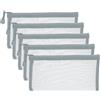PATIKIL Borse di File B6, 5Pz Sacchetti Portadocumenti con Cerniera, Tasca Portaoggetti Zip in Plastica per Organizzare Documenti, Perline, Ufficio, Forniture Casa, 11.5x23cm, Grigio