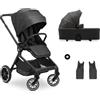 hauck Passeggino con Navicella Neonato, Move N Care SET Black | Nascita a 22 kg/4 anni, seduta bidirezionale, UPF 50+ cappota XL, ruote di gomma, maniglione regolabile, adattatore ovetto