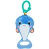 Bright Starts, Balena Whale-a-roo, giocattolo peluche da tirare, si aggancia a passeggini e sdraiette
