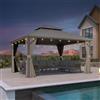 PURPLE LEAF Gazebo da giardino per esterni, 4,25 x 3,65 m, con illuminazione integrata, Pergola in alluminio con tetto rigido in acciaio zincato, gazebo impermeabile per campeggio, feste, barbecue