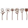MIKMLYZE Set di 6 picchetti da giardino in metallo, 25,4 cm, decorazione per piante da giardino, patio, aiuole e passerelle, ornamenti creativi per prato all'aperto
