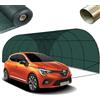 MADELUX Tunnel ombreggiante per auto e giardino ad arcate in acciaio e rete professionale (Green, 3,5x7)