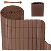 Herrselsam Canniccio in PVC, Standard Recinzione recinto Balcone frangivento, Struttura a W Interna, per Giardino, Protezione da sguardi indiscreti e dal Vento, 80x1000cm, Marrone