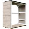 TIMBELA Legnaia da esterno 1,14 m² - 75 x 153 x H159 cm - Deposito da giardino per la legna resistente alle intemperie - TIMBELA M980-1-TERRA BROWN