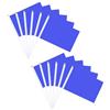 M METERXITY 12-Pack Bandierine Monocolore Vuote Con Manico In Plastica, 5x8 Pollici Bandierine Rettangolari In Poliestere Per Decorazioni Festa/DIY Graffiti/Giardino [Blu]