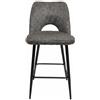 Cribel Virginia Set 2 Sgabello H65 in Tessuto Aragon Grigio con Gambe in Metallo Nero, Seduta Imbottita Ergonomica per Cucina, Isola, Penisola e Piano Snack