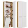 BDW Mobiletto da bagno, cesto portabiancheria, 4 ante, 174 x 60 x 30 cm, mobiletto lavabo, mobiletto alto, arredamento bagno, mobiletto alto da bagno, mensola da bagno (Artisan/Bianco)