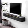 FPIGSHS Mobile tv Sospeso legno massiccio moderno Mobile TV a Parete soggiorno- Console Multimediale Con 2 Cassetti Mobiletto Supporto TV Galleggiante per cameretta，Completamente assemblato (D, 140cm)