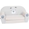 KNORRTOYS.COM Knorrtoys Poltroncina per Bambini Design Orso Paul, Divanetto Sedia per Bambini Trasformabile in Lettino, Morbida Poltrona Gioco per Cameretta, 77 x 34 x 42 cm