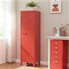 [en.casa] Armadio da Ufficio con Anta e Serratura Mobile in Acciaio per Archivio con 3 Scomparti Armadio da Spogliatoio 137 x 38 x 38 cm Rosso