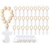 Agwuoetr Rosario in Legno da 36 Pezzi con Perline in Rete Bianca per Battesimo, Prima Comunione, Cresima, Baby Shower, Addio al Nubilato