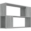 Mhdvray Libreria grigio Sonoma, 100 x 24 x 63 cm, in legno, divisorio con ripiani per soggiorno, corridoio e ufficio, moderno, in legno, piccolo e autoportante