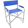 MOHOME Sedia Regista Pieghevole in Acciaio Blu Sedia Da Campeggio 58x48x78cm Spiaggia Giardino Universale Telo PVC Spalliera Braccioli Salvaspazio Trasportabile Impermeabile UV Resistente Lavabile