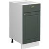 Vicco Mobiletto base per cucina Fame-Line, Verde-oro rustico, 40 cm senza piano di lavoro, per la combinazione con altri moduli della serie Fame-Line