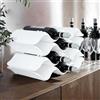Generico Portabottiglie Vino da Tavolo, Cantinetta Vino 10 Bottiglie in Plastica con Design Italiano Elegante, Porta Bottiglie di Vino e Acqua per Cucina e Sala da Pranzo, Scaffale per Cantina Vino (Bianco)
