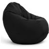 Bruni Classico M Nero - Pouf Sacco, Pouf Poltrona a Forma di Goccia, Poltrona a Sacco da Interno ed Esterno, Beanbag per Soggiorno e Camere, Fodera Lavabile, con Imbottitura
