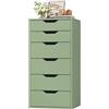 FOREHILL Cassettiera Camera da Letto con 6 Cassetti, Cassettiera Salvaspazio,Comò Camera da Letto in Legno, per Soggiorno, Camera da Letto, Corridoio, Cucina 40 x 45 x 90.5cm (Verde)