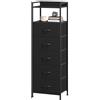 Somdot Cassettiera Salvaspazio, Settimino Armadietto Camera da Letto, Mobiletto con Cassetti in Tessuto, 29P x 38,7l x 107H (5 Cassetti), Nero
