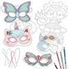 Papierdrachen Set di 8 maschere di carta da colorare per bambini, creature mitiche, con elastico, 8 pezzi, per compleanni di bambini dai 3 anni in su