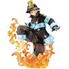 Zhongkaihua Anime Figura Shinra Kusakabe Statua con Base di Fiamma Modello 16cm Shinra Kusakabe Action Figure Statue Desktop Decorazione Ornamenti