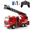 LTFIOON Grande Camion dei Pompieri RC 1:18, Camion Pompieri Giocattolo con Scala Girevole 270° e Funzione Spruzzatrice, 7.4V Ricaricabile, Giocattoli Vigili del Fuoco per Bambini dai 3 ai 12 anni