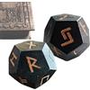 Wisylizv Set Di Dadi - Set Da Dadi In Runa In Legno | Elder Impostate Per Divinazione E Giochi | Dadi In Stile Vichingo A 2 Pezzi Con 24 Simboli Incisi | Strumento Spirituale Nordico P