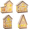 Aitsite Villaggio Natalizio 4 Pezzi, Casette Natalizie Luminose Led, Villaggio di Natale, Decorazioni Natalizie per la Casa per Centro Tavola Natalizio, Decorazioni Natalizie per Interni 2025