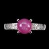 egemdiamond 925 Anello Argento Sterling Rotondo Rubino 7mm Finto Cz Gemma Gioielli Size 6.5