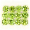 Egemdiamond Taglio Rotondo Naturale Non Scaldato Apple Peridoto Verde 12pcs 11.83ct 6mm Lot