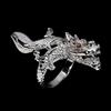 Egemdiamond 925 Anello Argento Sterling Rotondo Rubino Naturale Gemma Gioielli Dragon Size 8