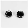Gemsporium Coppia 2Pz 0.24Ct 3Mm Diamante Rotondo Brillante Taglio Naturale Fancy Jet Nero