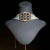 Collana Ras Del Collo Choker Perla Bianco Vari Collana Arte Deco Blu Navy QD16