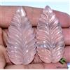 SBI Gems 52x26 MM Naturale Quarzo Rosa Artigianale Intagliato Paio 153.08 Cts Loose Gemme