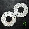 SBI Gems Coppia Di Intagli Fatti A Mano In Madreperla Naturale 30X30 Mm 20,89 CTS Gemme