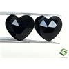 SBI Gems 12x12 MM Naturale Onice Nera Forma Cuore Taglio Paio 6.68 Cts Sfaccettato Loose