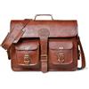Fatto a mano 19 " Spalla Handmade Uomo Olio Lucidato Pelle Messenger Laptop Bag Originale