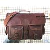 Fatto a mano Borsa Portadocumenti Vintage in Pelle Uomo Marrone 18" Laptop Messenger