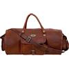 Fatto a mano Borsa Da Viaggio Duffel Rotonda In Vera Pelle Di Cammello 25" Vintage Da Uomo