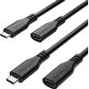 Fasgear Cavo di prolunga USB C: 10 Gbps USB C 3.1 Tipo C Cavo di prolunga da maschio a femmina Uscita video 4K compatibile per Thunderbolt 3 | Mac-Book Pro | Hub USB-C (confezione da 2, 50cm, Nero)