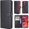 32ndShop 32nd Custodia a Portafoglio in Pelle PU per Motorola Moto G05 / Moto E15, Case con Slot per Sched di Blocco RFID, Chiusura Magnetica e Supporto Integrato - Nero