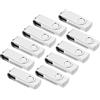 AreTop, confezione da 10 chiavette USB 2.0 dal design girevole, Flash Drive bianco bianco 8 GB