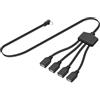 JSADZKJ Cavo piatto da tipo C a Multi USB A maschio a 4 USB A femmina 2.0 OTG Connector Extender Cord 4 in 1 Multi cavo supporto ricarica e trasferimento dati 1.6ft (Angolo Su/giù)