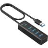 PHIXERO Sdoppiatore Hub USB 3.0, PHIXERO 4 Porte per PC, Macbook, Mac Pro/Mini, iMac, Surface Pro, XPS, Unità flash USB, Laptop, HDD Mobile, ecc- 1.6FT Estendere il cavo
