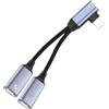 Generico Splitter da USBC a USBBC, adattatore da USB C a USB C,Adattatore splitter doppio USB C femmina - Adattatore splitter femmina USB C 2 in 1, adattatore split di ricarica USB C per la maggior parte degli