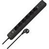 Brennenstuhl Ciabatta elettrica a 6 prese con USB e protezione da sovratensioni (presa multipla con 1 presa USB C PD da 20 W per ricarica rapida e 1 USB A da 20 W, interruttore, cavo da 2 m) nero