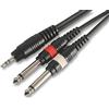 Cable Stop Mini jack stereo da 3,5 mm a 2 x 6,35 mm di alta qualità, spina maschio mono da 7,6 cm, cavo da 30 cm, 1,2 m, 3 m, 6 m 1,2 m Nero