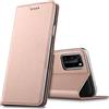 Verco case per Huawei P40 Pro Cover, Custodia a Libro Pelle PU per Huawei P40 Pro Booklet Protettiva [magnetica integrata], Rosa