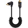 Duttek Cavo USB C a spirale, 1 m, 240 W, Thunderbolt 3 a USB C, 40 Gbps, cavo USB C a 90 gradi, supporta video 8K a 60 Hz per Thunderbolt 3, eGPU, MacBook, computer portatili